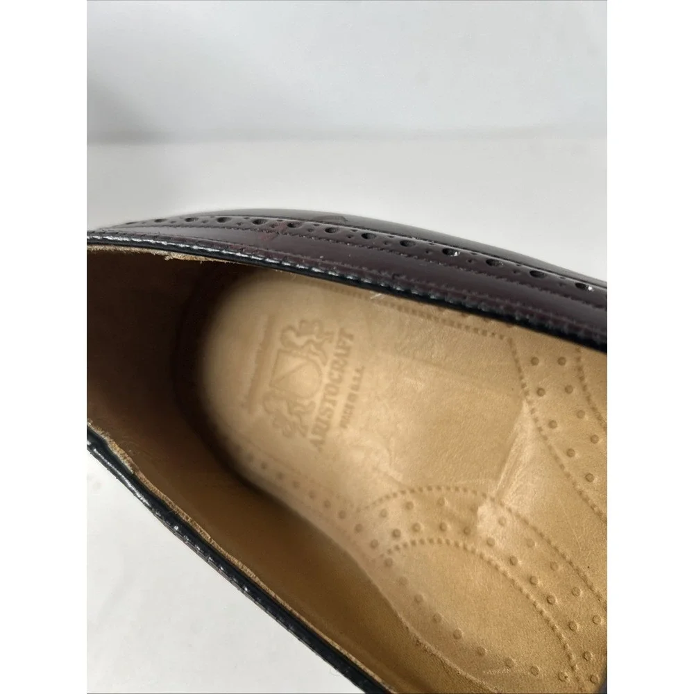 Johnson & Murphy Aristocrat Deerfield Wing Tip Tassel‎ Oxford Sz 12 Burgundy